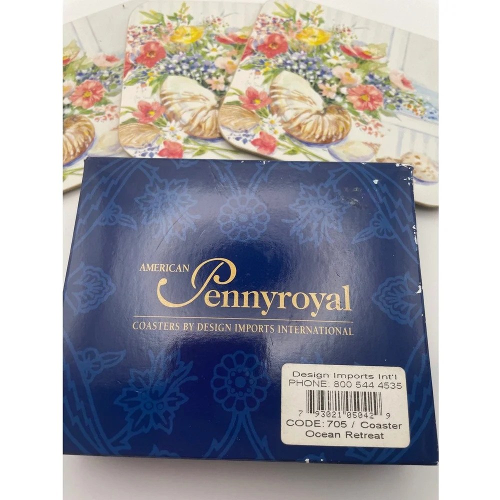American Pennyroyal Ocean Retreat Coasters Set of 4 Design Imports International
